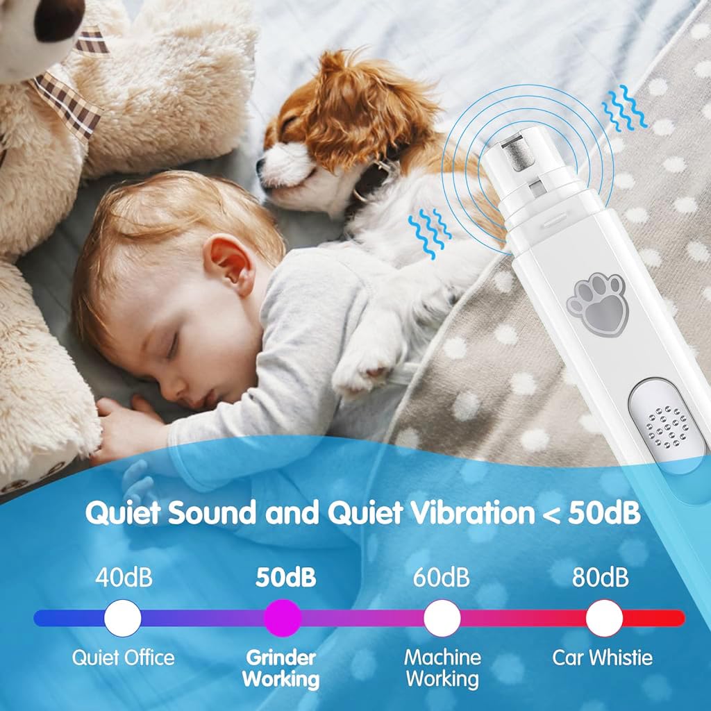 Qpets Dog Nail Trimmer, Dog Nail Grinder Pet Nail Grinder for Dogs, Pet Trimmer for Cats Electric Nail Clipper Automatic Nail Cutter Qpets Dog Nail Trimmer, Dog Nail Grinder Pet Nail Grinder for Dogs, Pet Trimmer for Cats Electric Nail Clipper Automatic Nail Cutter